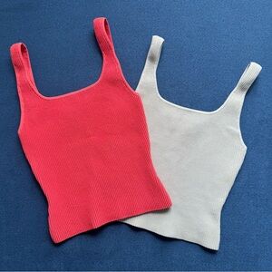 Babaton sculpt knit tanks - square neck